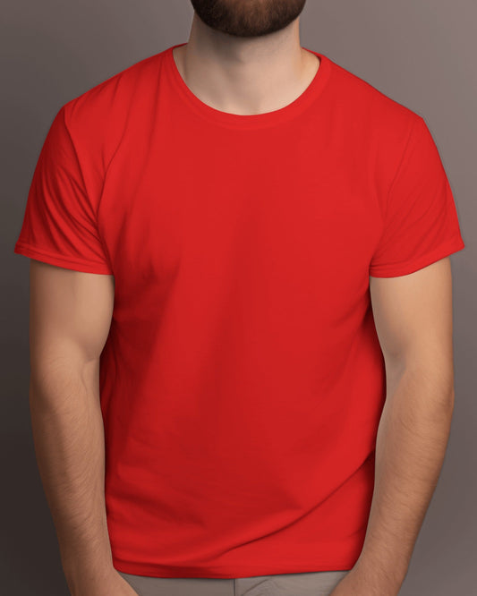 Red Colour Plain Classic T-shirt