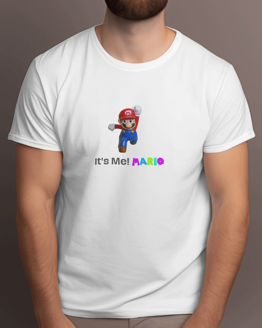 It's Me! MARIO White T-shirt Front Side
