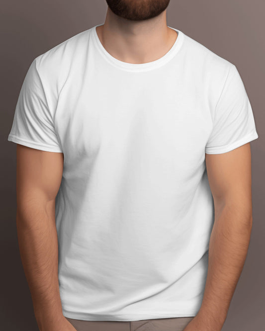 White Colour Plain Classic T-shirt