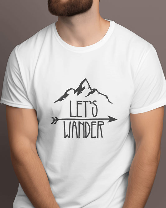 White Colour Let's Wander Premium T-shirt