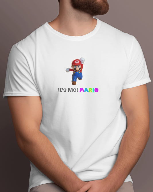 It's Me! MARIO White T-shirt Front Side