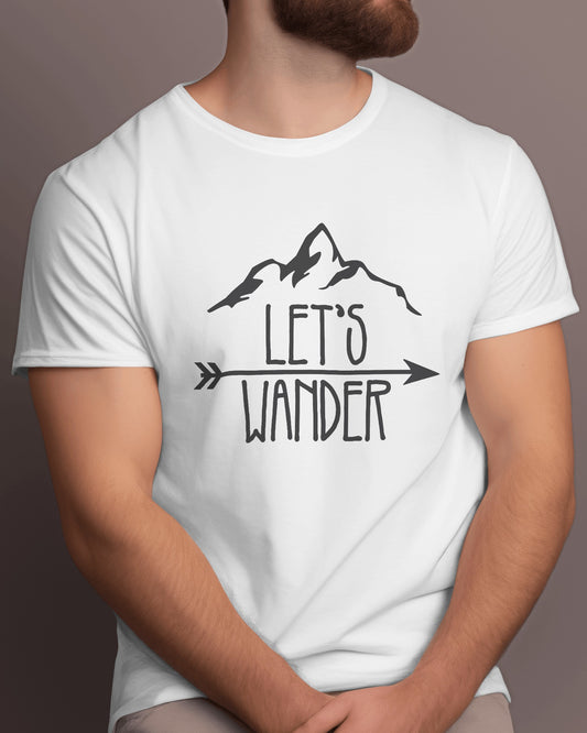 White Colour Let's Wander Premium T-shirt