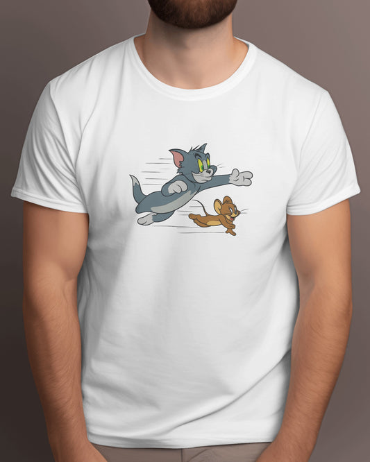 White Tom & Jerry T-shirt Front Side